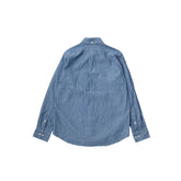 Keaton Chase Usa L/s Pullover Bd Shirt 5oz Indigo Chambray